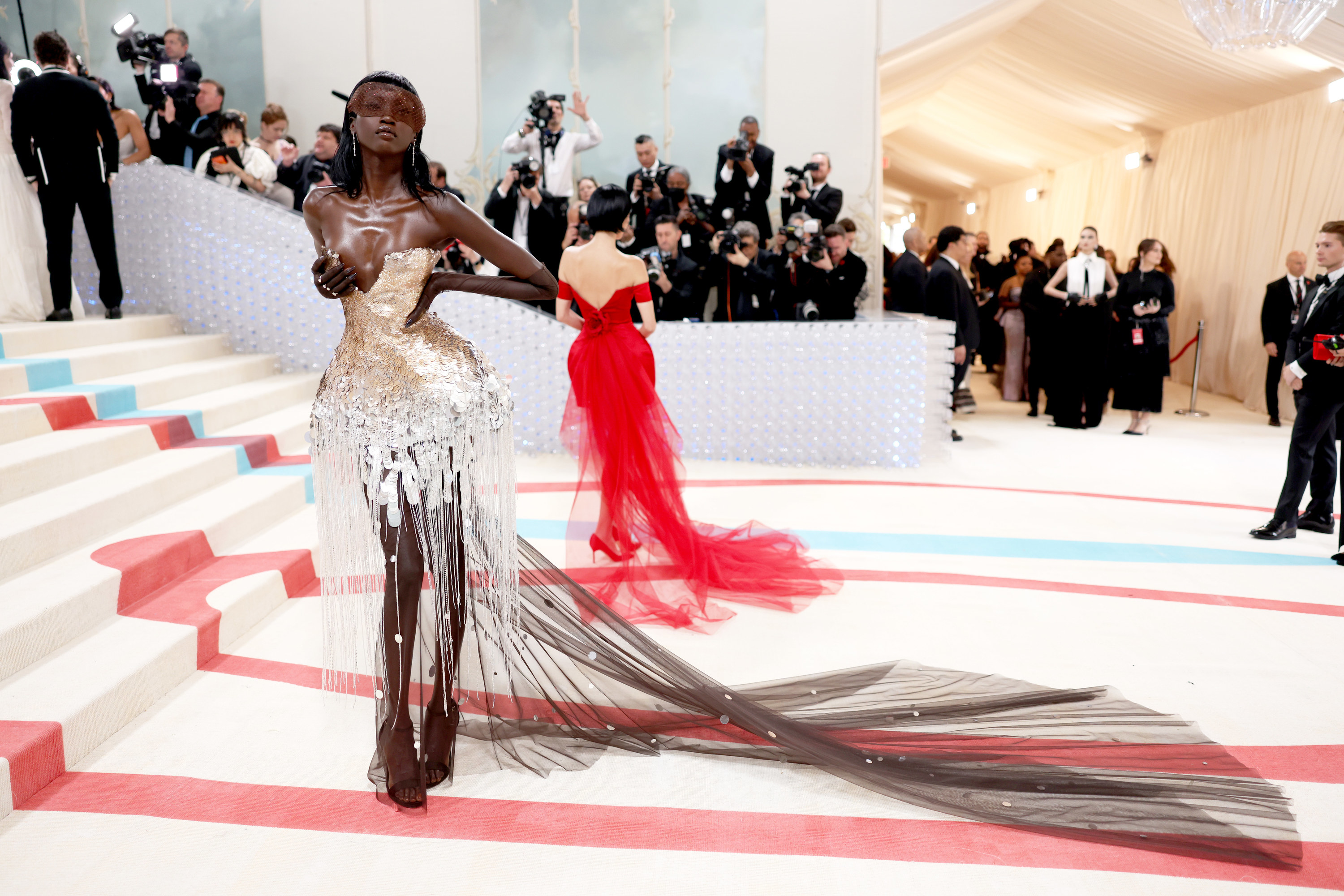 Anok Yai attends The 2023 Met Gala Celebrating &quot;Karl Lagerfeld: A Line Of Beauty&quot; at The Metropolitan Museum of Art