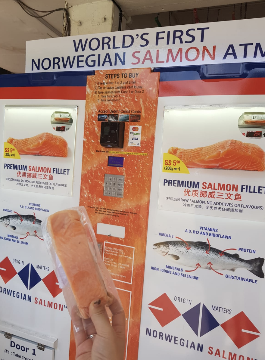 Salmon in a vending machine