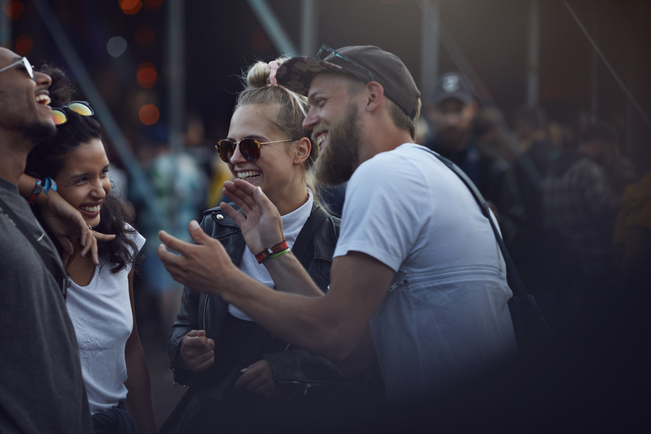 People hanging out together and laughing