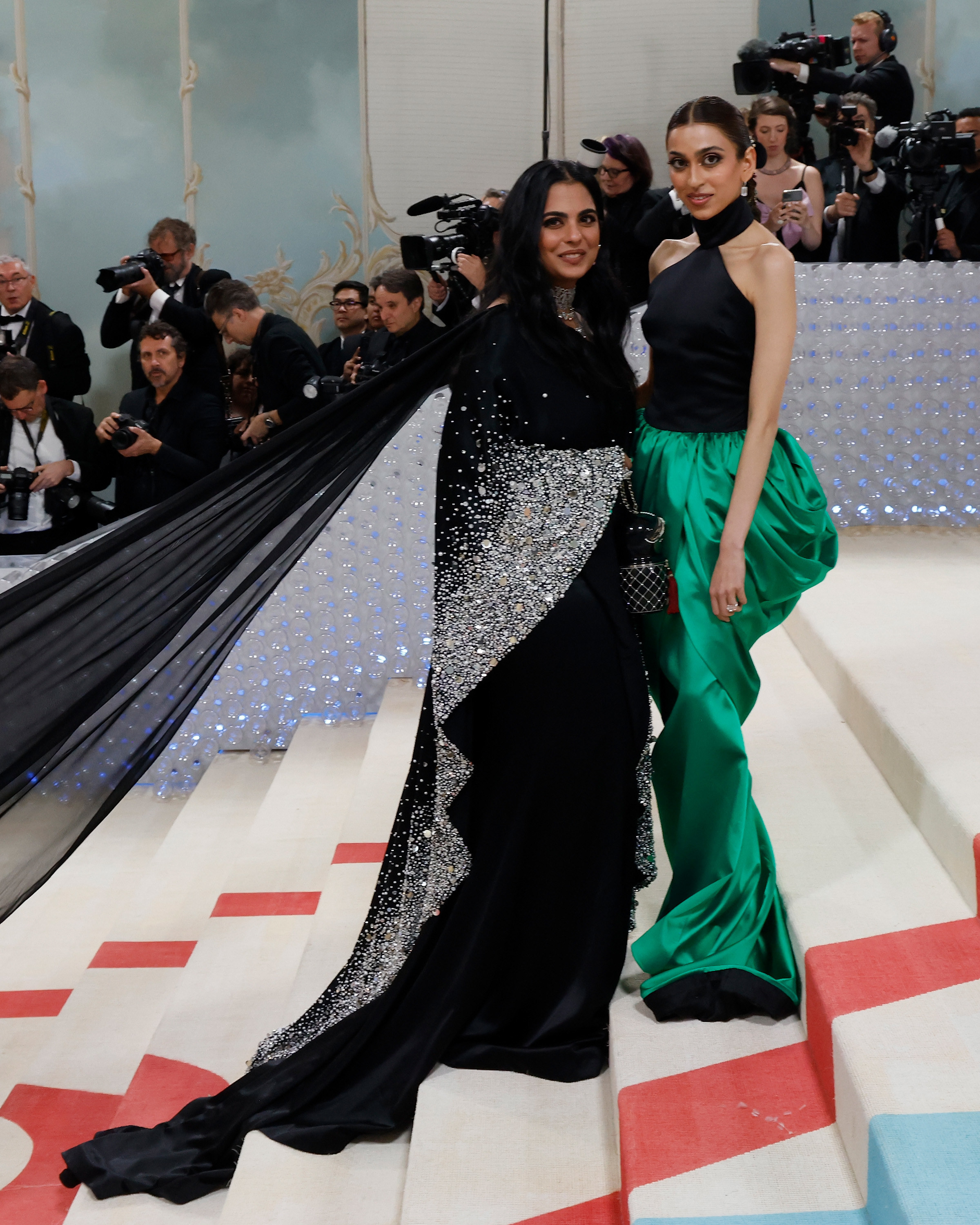 Isha Ambani and Diya Mehta Jatia attend the 2023 Costume Institute Benefit celebrating &quot;Karl Lagerfeld: A Line of Beauty&quot; at Metropolitan Museum of Art