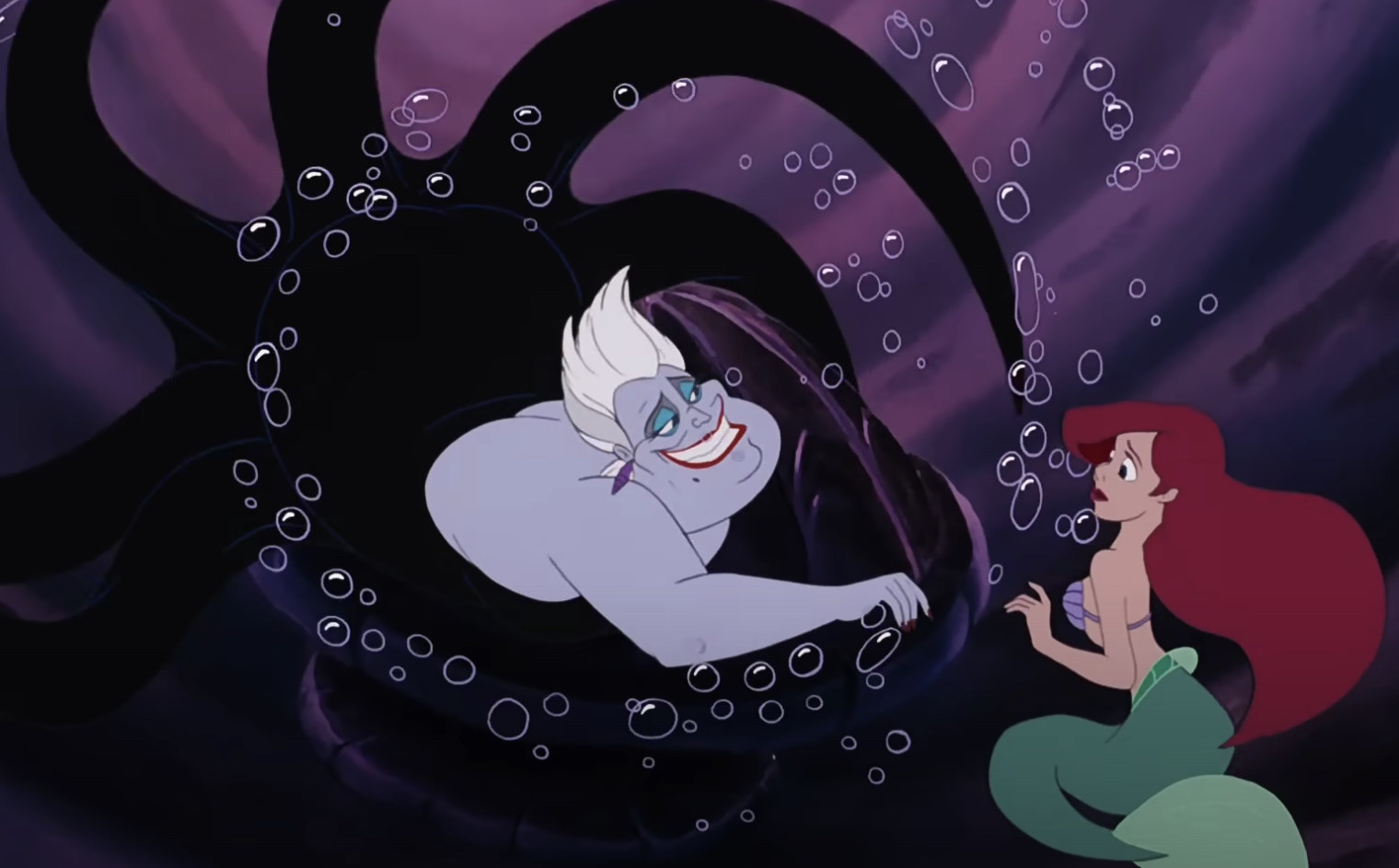 Ursula smiling at Ariel