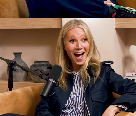 Gwyneth Paltrow with her mouth open in shock