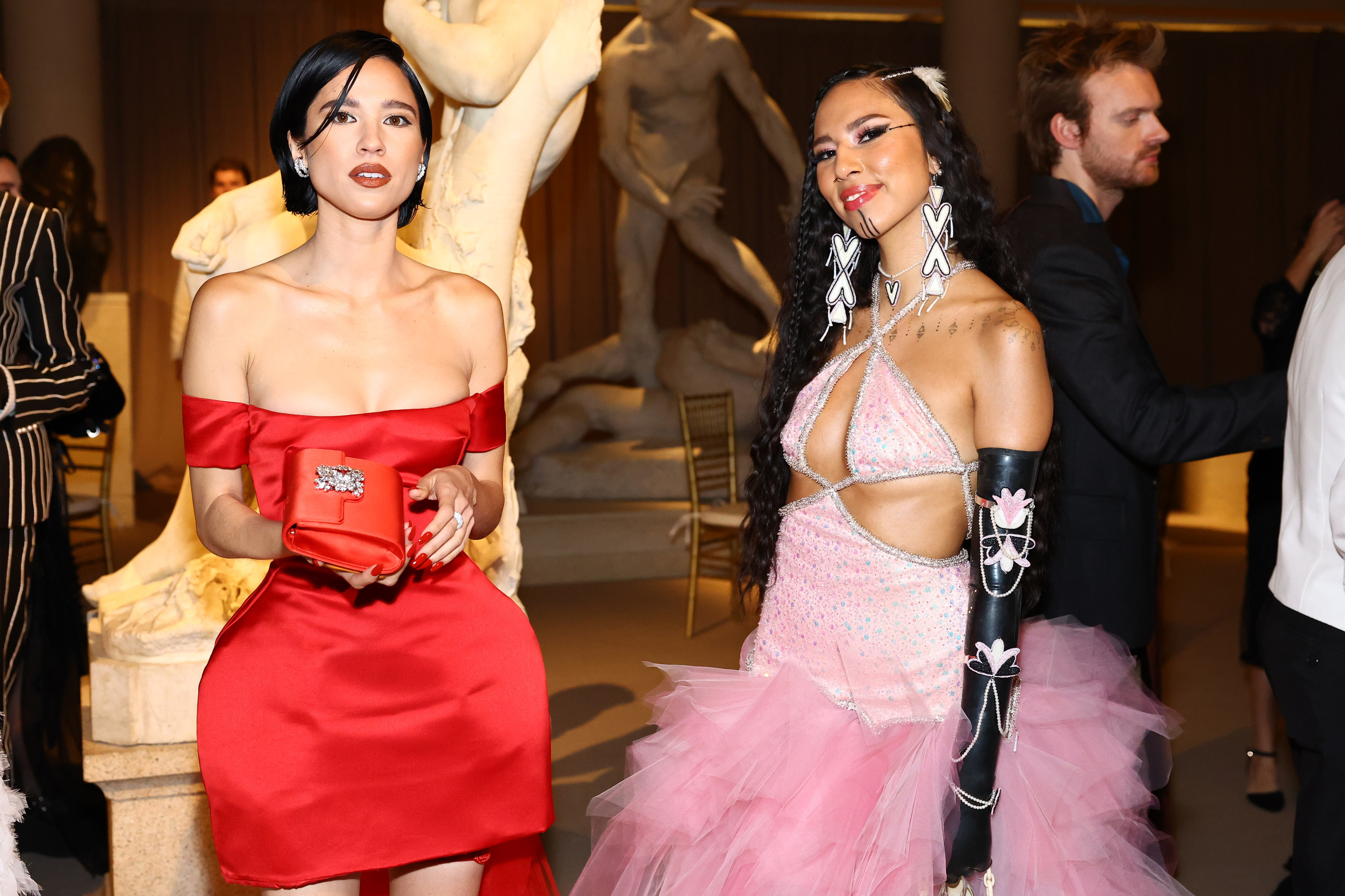 Kelsey Asbille Chow (L) and Quannah Chasinghorse attend The 2023 Met Gala Celebrating &quot;Karl Lagerfeld: A Line Of Beauty&quot; at The Metropolitan Museum of Art