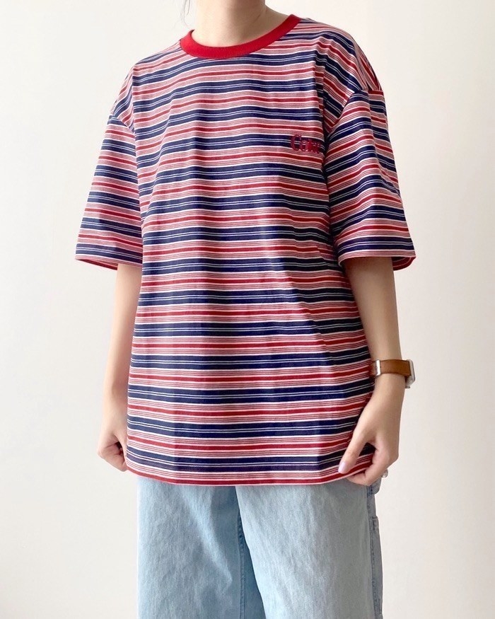 GU(ジーユー)のオススメのTシャツ「グラフィックボーダーT(5分袖) Coca-Cola」