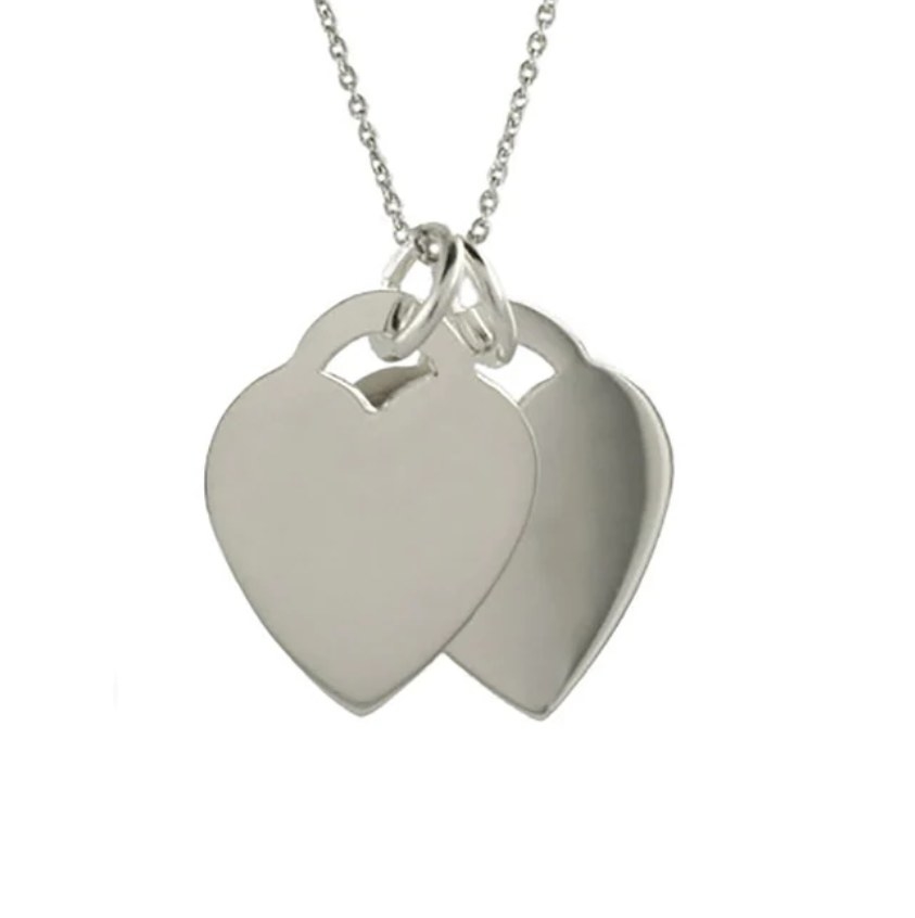 The silver heart pendant necklace with no engravement