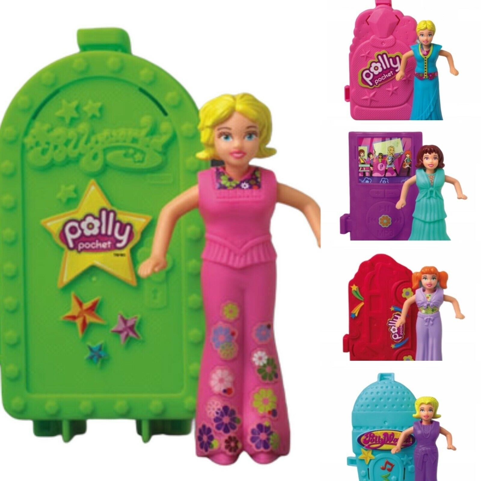 2004 Happy Meal Polly Pocket toys, depicting a Polly Pocket