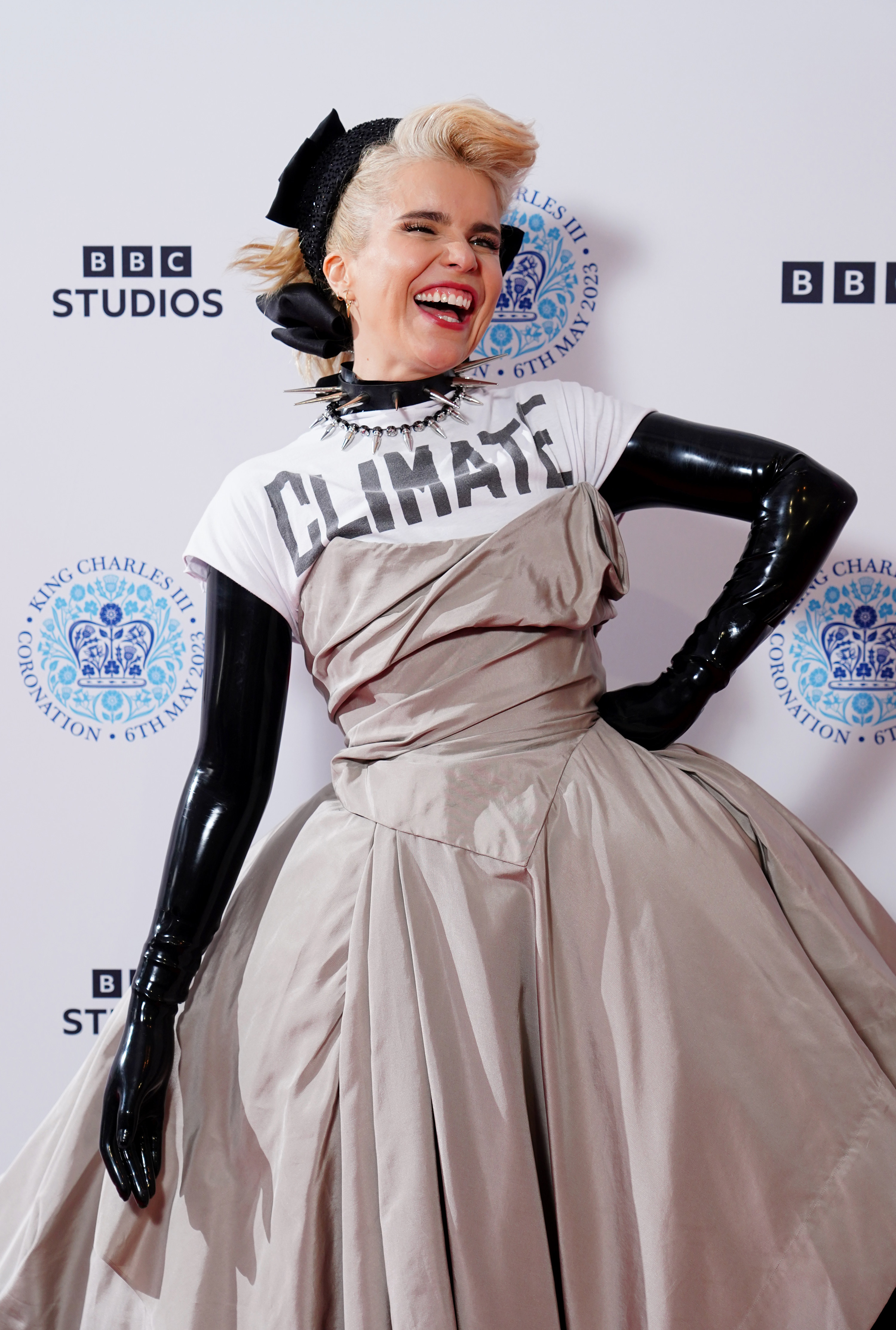 A closeup of Paloma smiling on the red carpet at an event