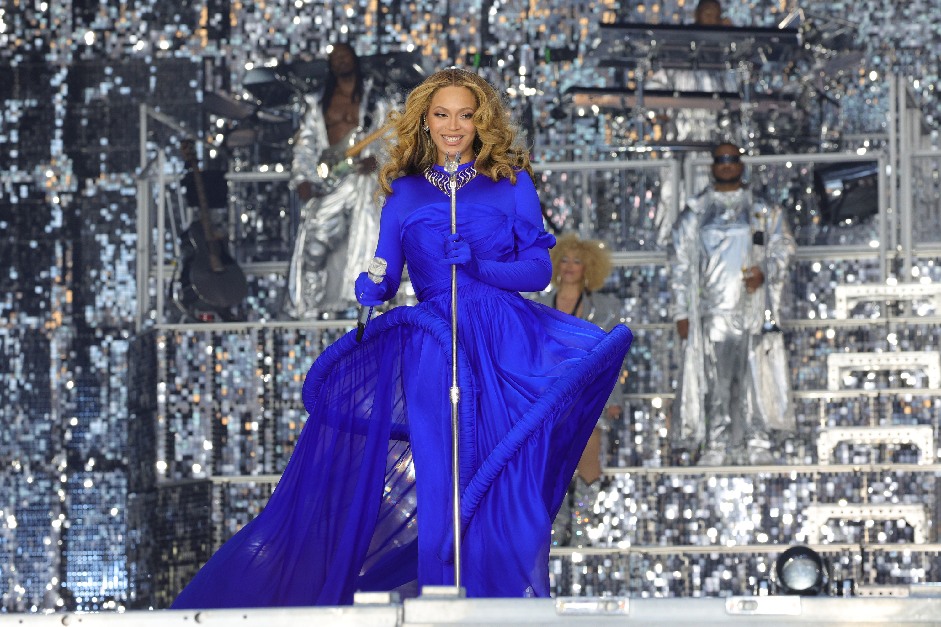 Beyonce performs on stage