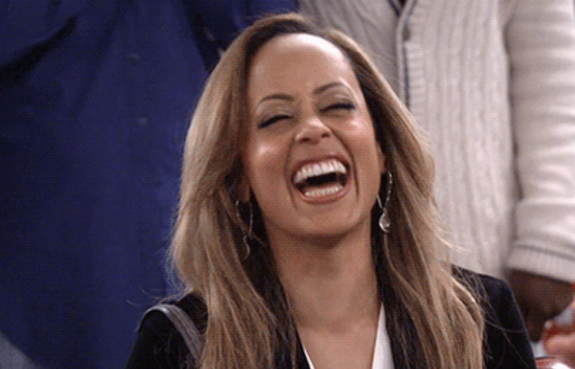 Closeup of a woman laughing