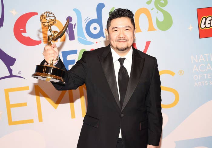 Eric Bauza, winner of the Outstanding Voice Performance in an Animated Program award for &quot;Looney Tunes Cartoons,&quot; poses in the press room during the 2022 Children&#x27;s &amp; Family Emmys