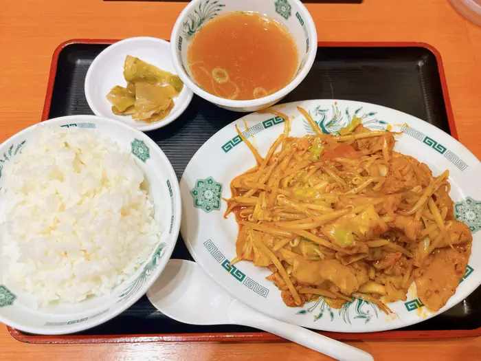 日高屋のオススメのメニュー「バクダン炒め定食」