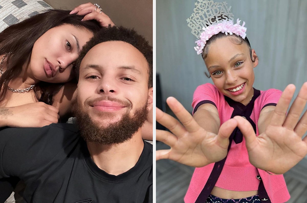 Steph Curry, his daughter Riley, Wife Ayesha and Mom Sonia.