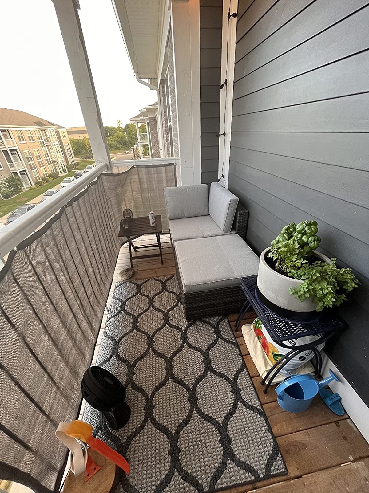 Reviewer photo of the lounger on a balcony