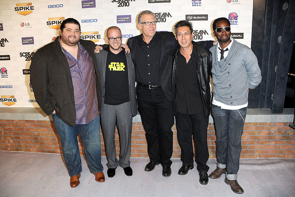 (L-R) Actors Jorge Garcia, executive producers Damon Lindelof, Carlton Cuse, actors Francois Chau and Harold Perrineau