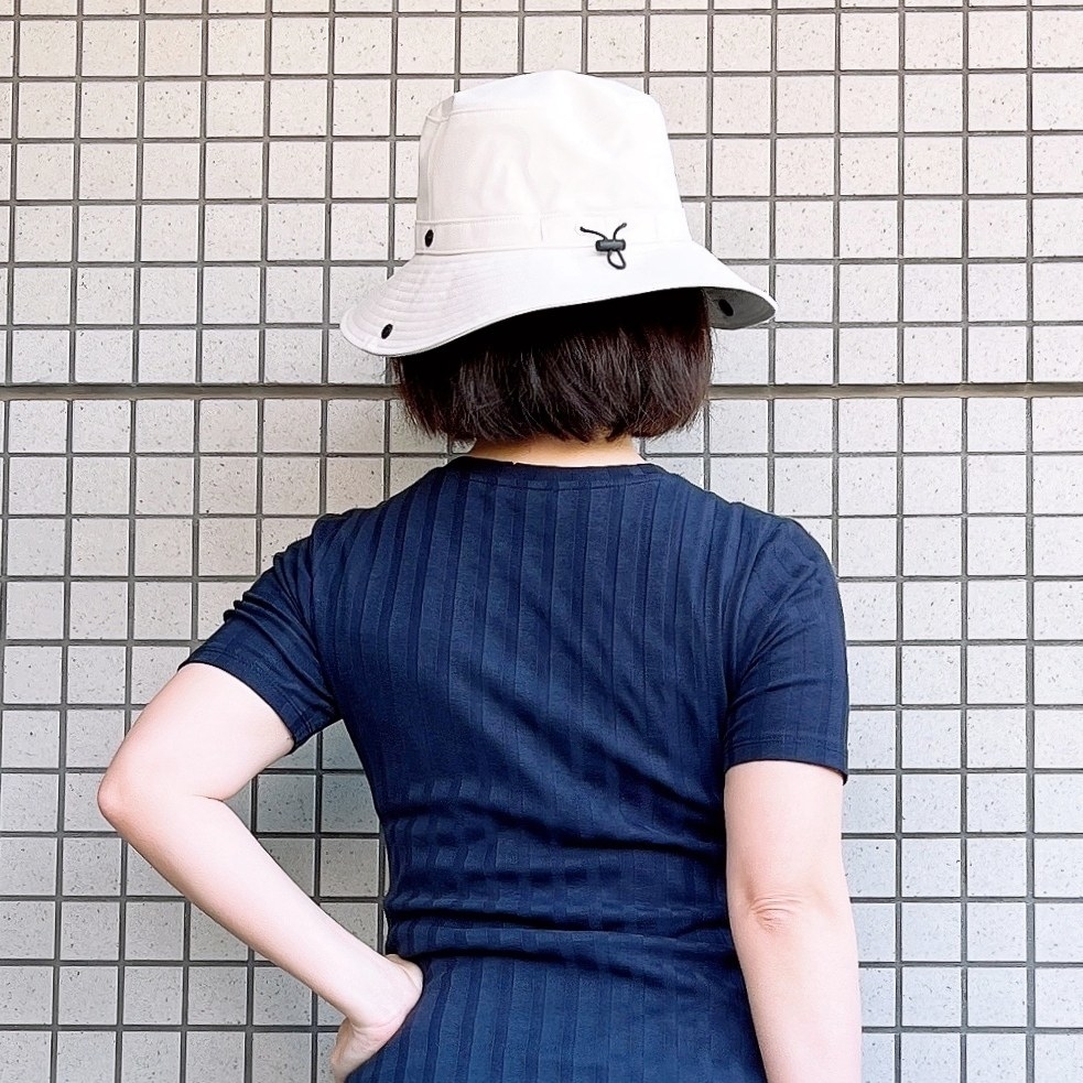 無印良品のおすすめファッション小物「ＵＶカット 透湿撥水 防水テープ使い サファリハット」のコーディネート