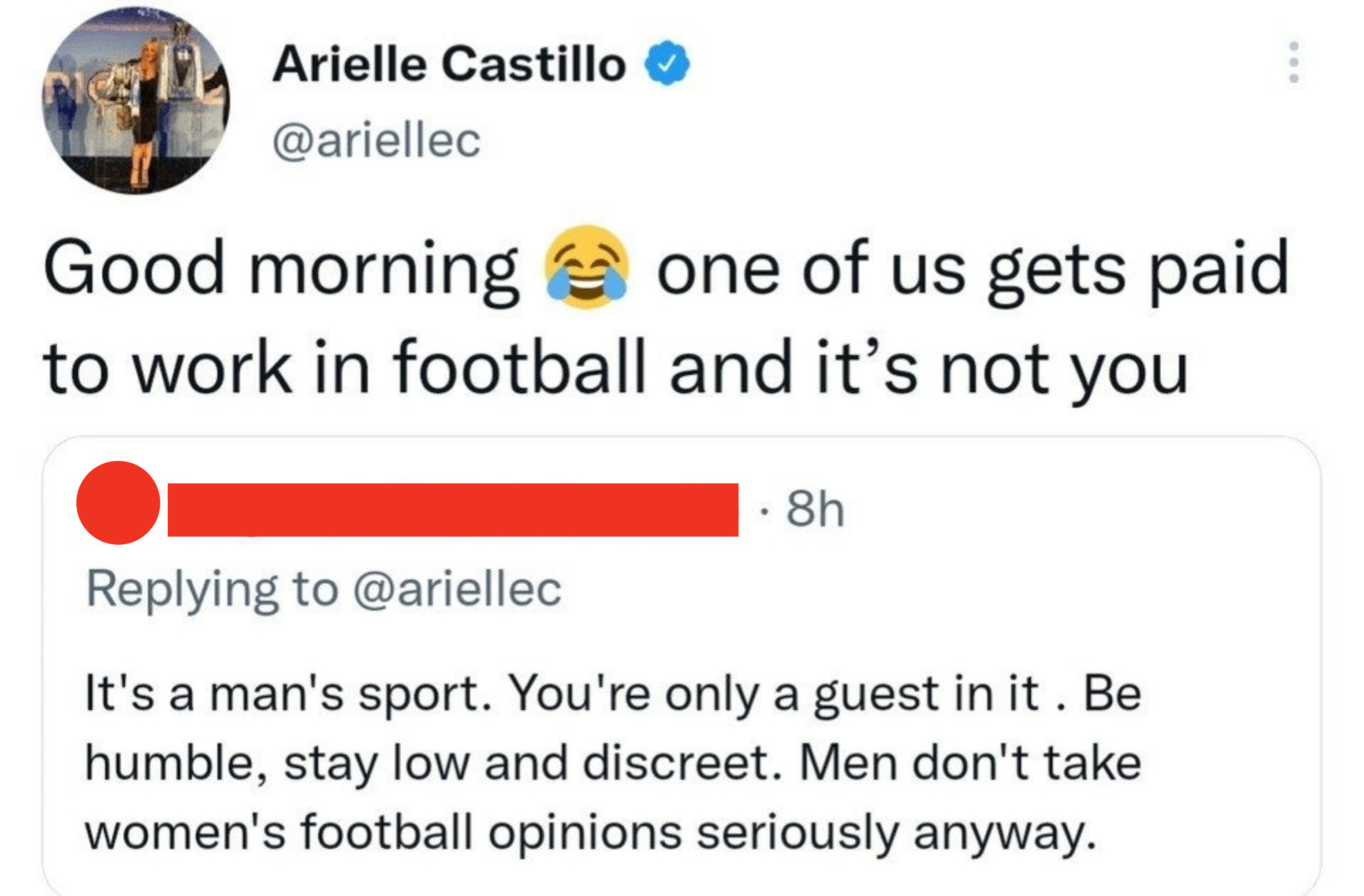 &quot;Good morning one of us gets paid to workin football and it&#x27;s not you&quot;