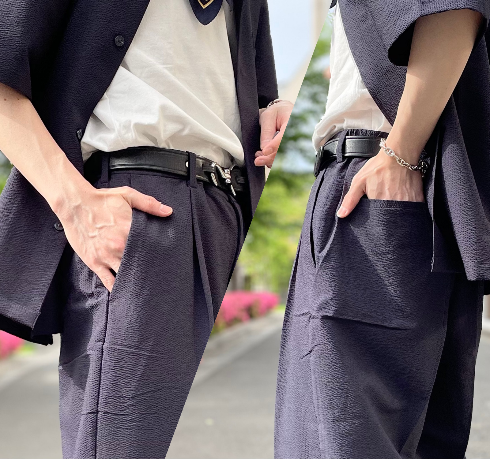 GU(ジーユー)のおすすめのメンズアイテム「シアサッカーイージーアンクルパンツ」