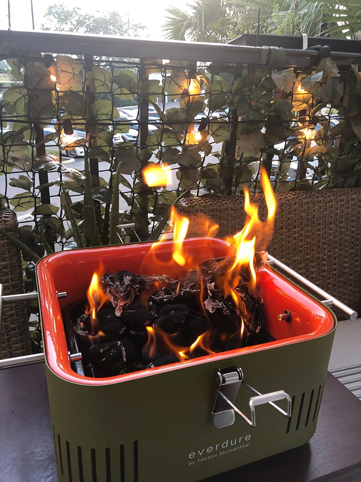 Reviewer photo of the grill on a balcony