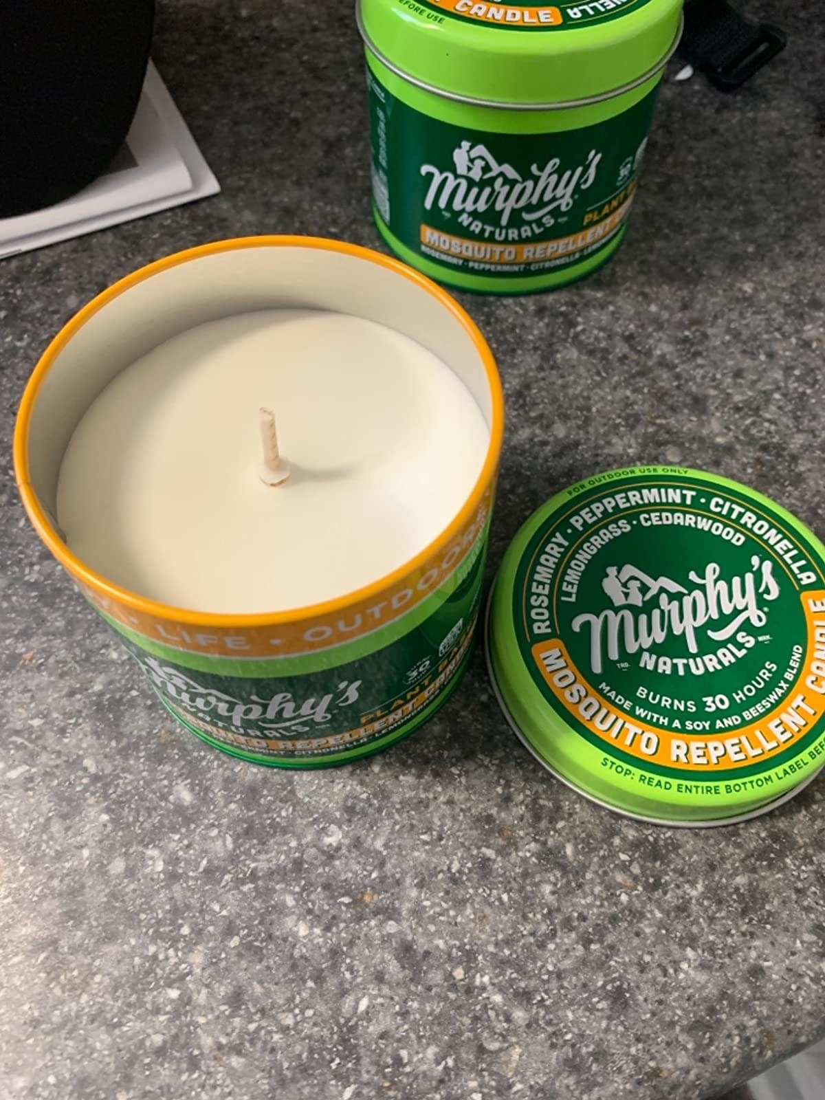 Reviewer photo of the candle