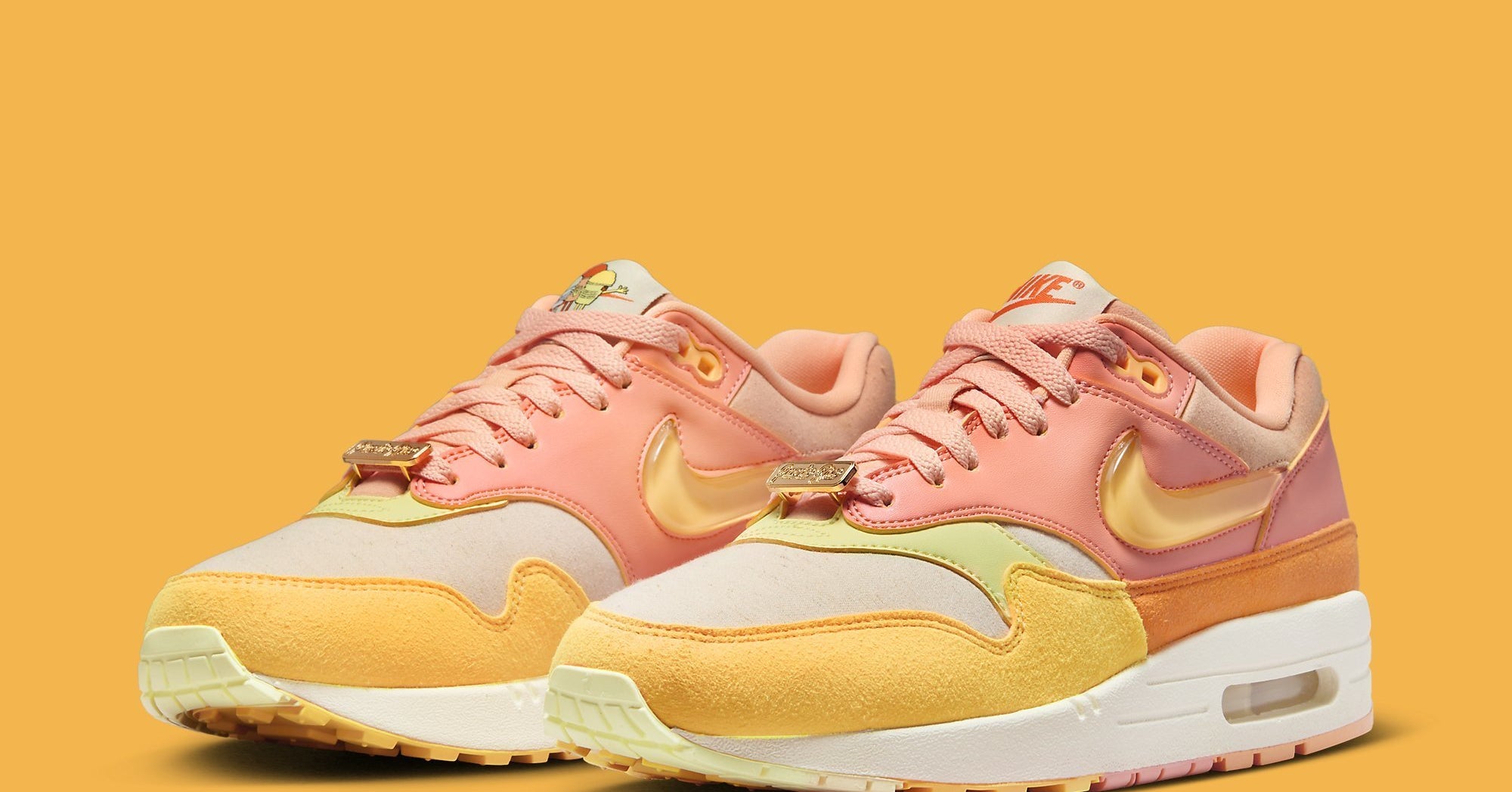 Nike Air Force 1 Custom Shoes Beach Yellow Orange Pink Salmon