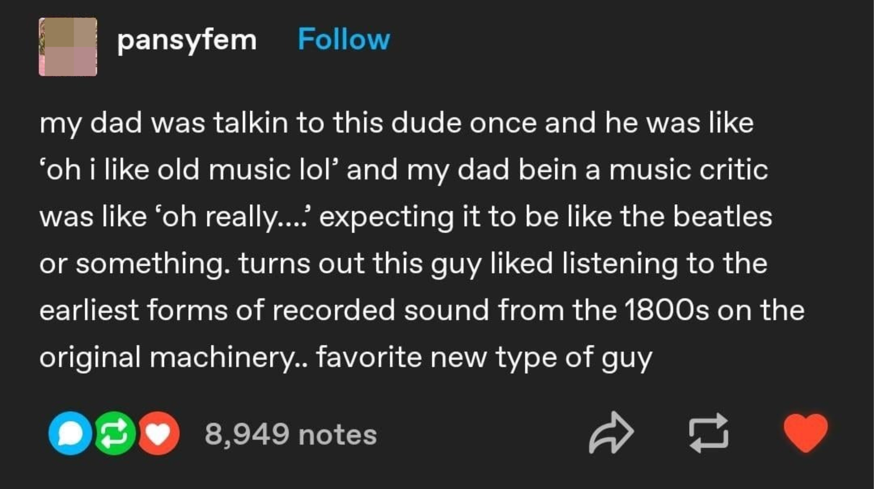 Screenshot of a Tumblr post