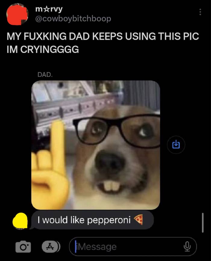 Screenshot of a text exchange