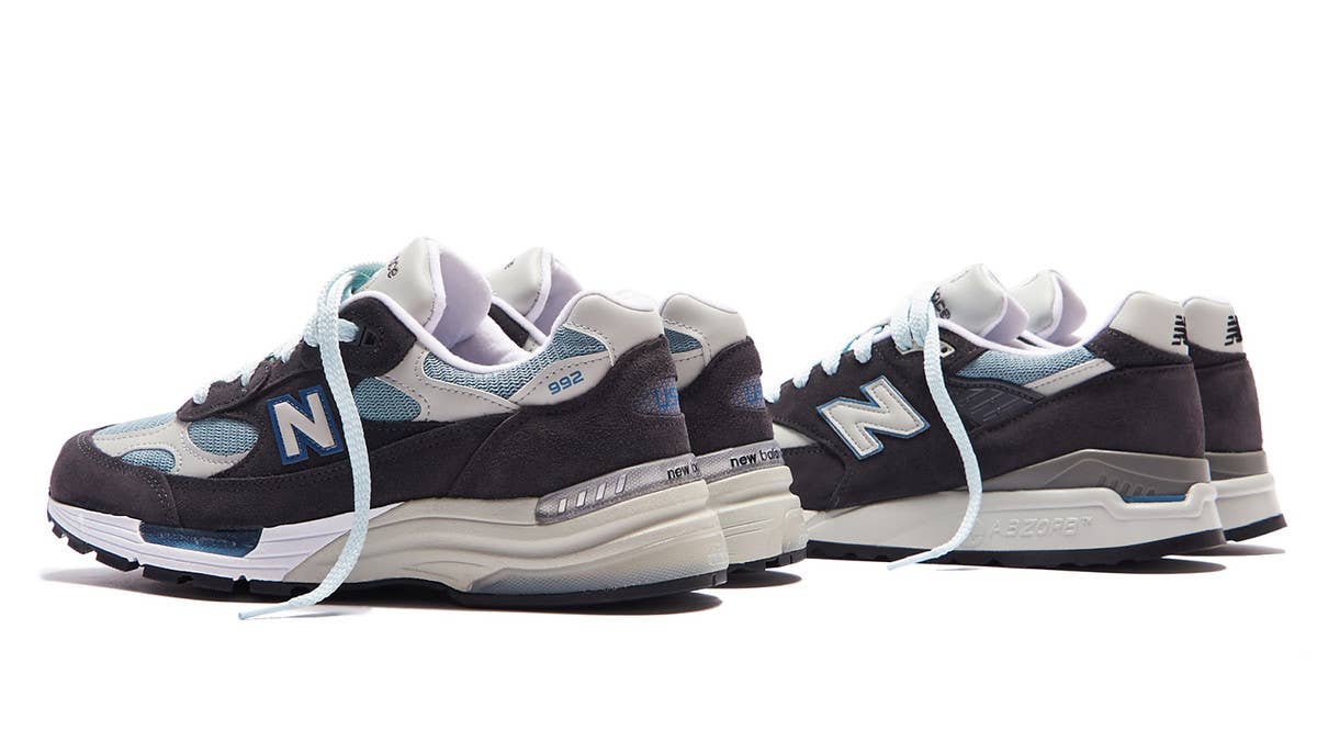 Ronnie Fieg teases an upcoming New Balance 992 and 998 in a 'Steel Blue'-like colorway releasing for Kith's Spring 2 collection. Click here to learn more.