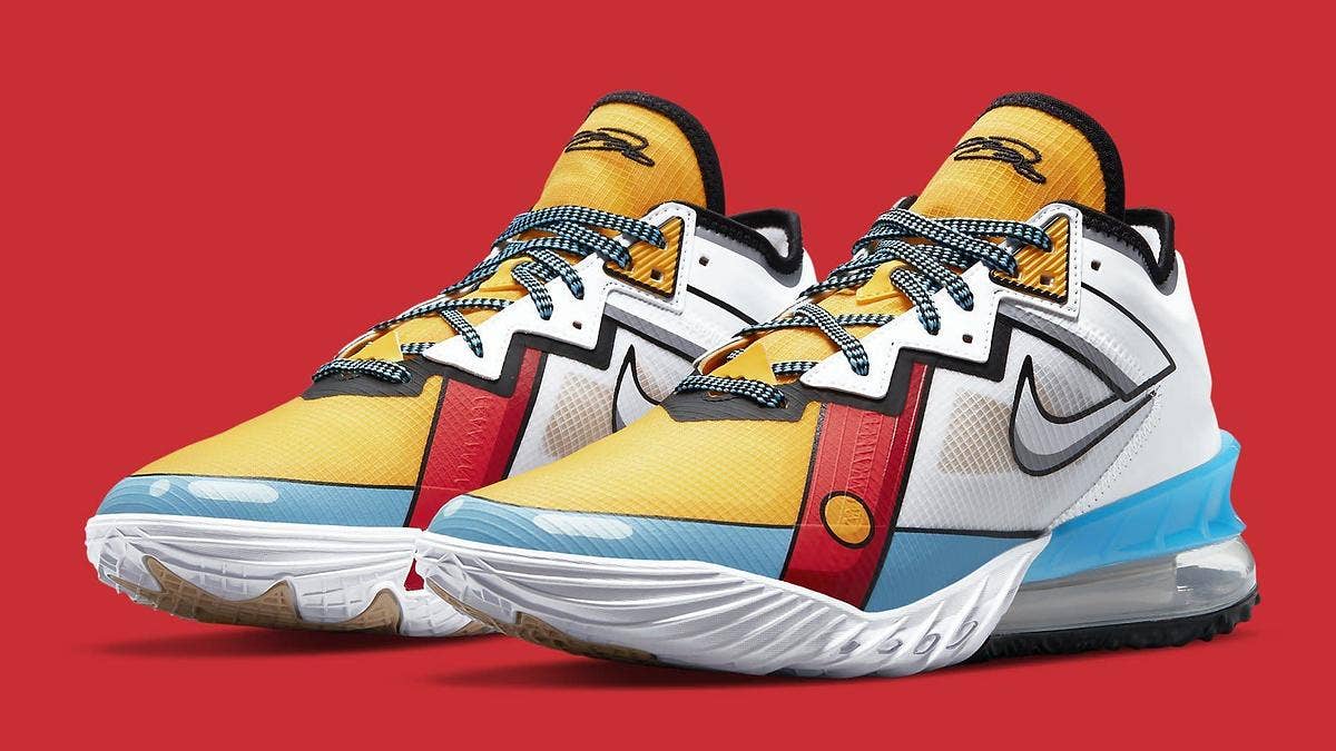 The latest Nike LeBron 18 Low colorway releasing appears to be inspired by the rare 'Stewie Griffin' LeBron 6 sample. Click here for an official look.