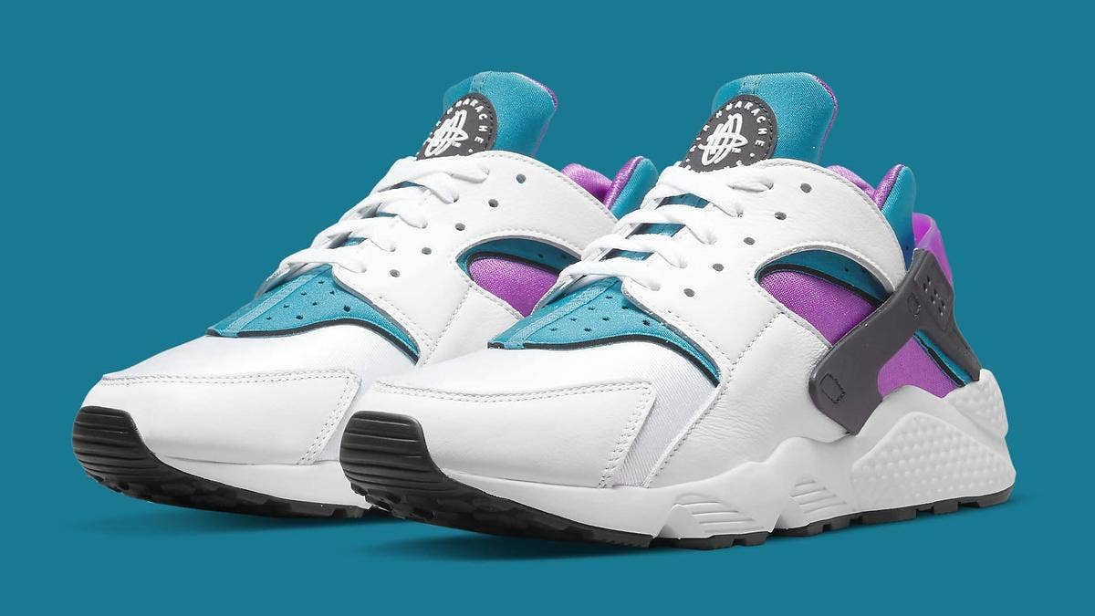 The original 'Aquatone' colorway of the popular Nike Air Huarache model is returning in September 2021. Find the official release information of the shoe here.