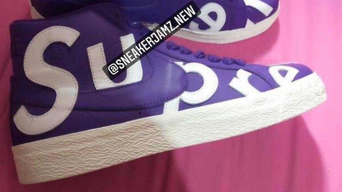 A new sample version of an unreleased Supreme x Nike SB Blazer collab in a purple colorway has surfaced on social media. Click here for a first look.
