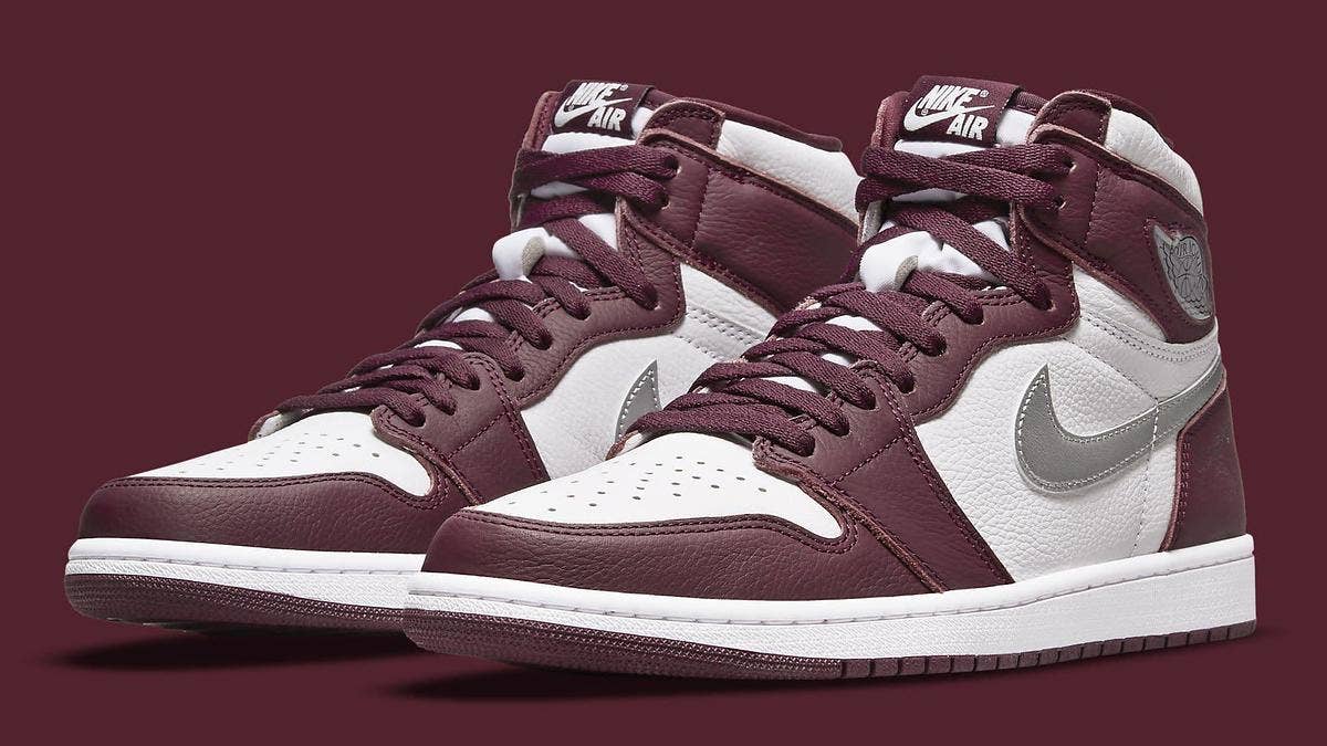 The iconic 'Bordeaux' color scheme is reportedly coming to the Air Jordan 1 High in November 2021. Click here to learn more about the upcoming release.