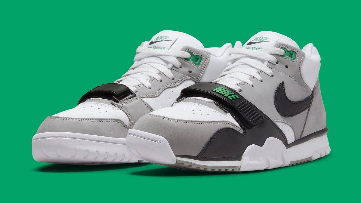 The classic Nike Air Trainer 1 Mid 'Chlorophyll' is returning in May 2022 in celebration of the shoe's 35th anniversary. Click here for the release info.