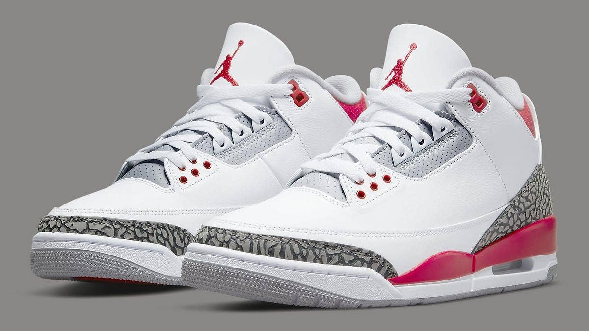 The 'Fire Red' Air Jordan 3 returns to stores in 2022, this time with OG-style 'Nike Air' branding and original-style packaging. Click for release details.
