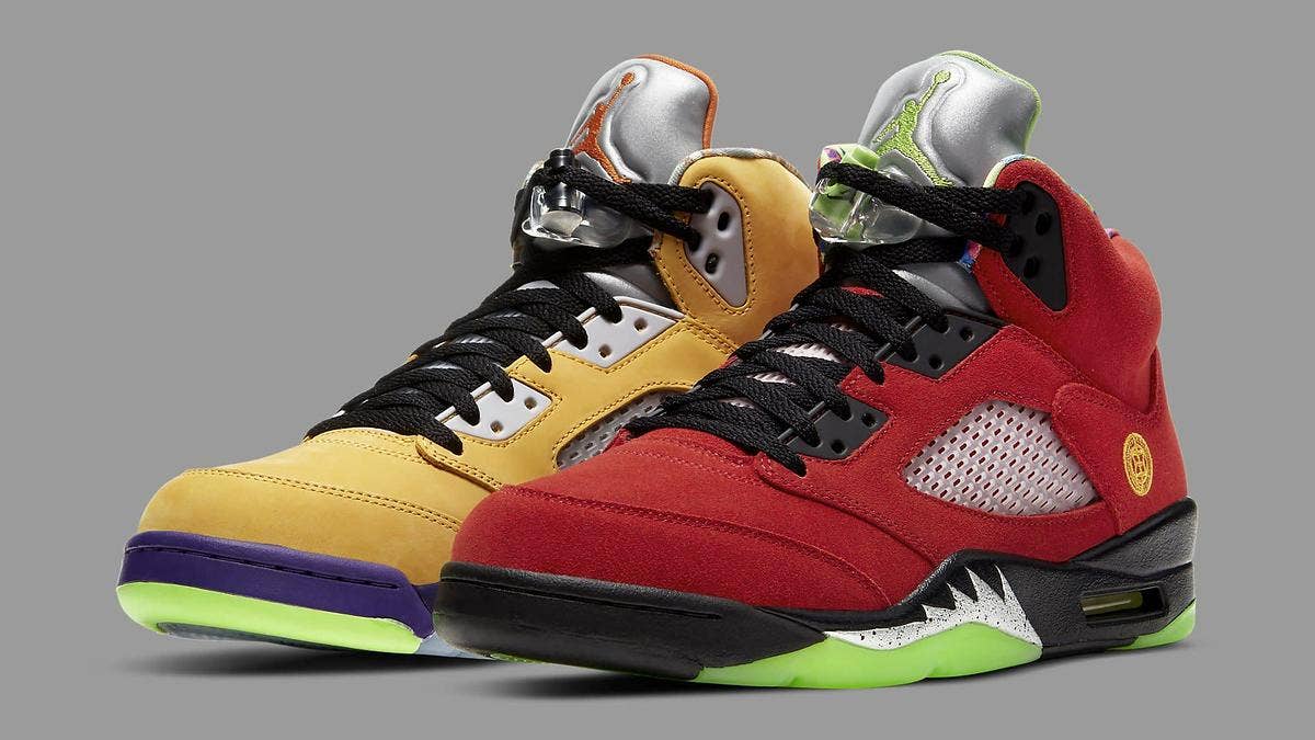 An official look at the 'What The' Air Jordan 5 release has surfaced. The mash-up retro colorway is slated to release in November 2020.