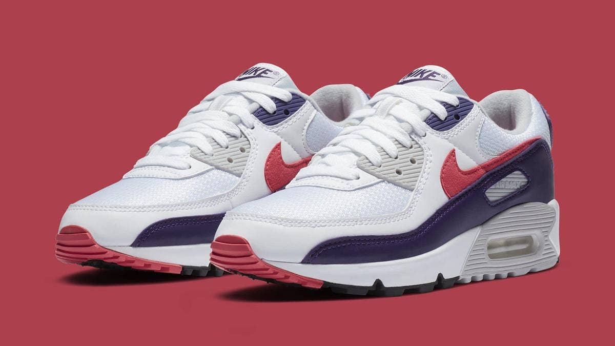 In celebration of the model's 30th anniversary, the original 'Eggplant' women's colorway of the Nike Air Max 90 is releasing in October 2020.