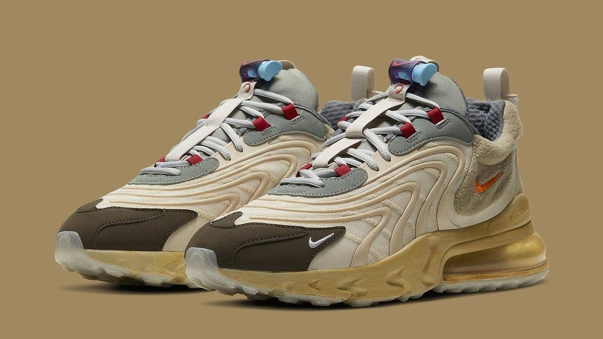 Travis Scott's long-rumored Nike Air Max 270 React collaboration has finally surfaced. Take a first look here and its rumored release information.