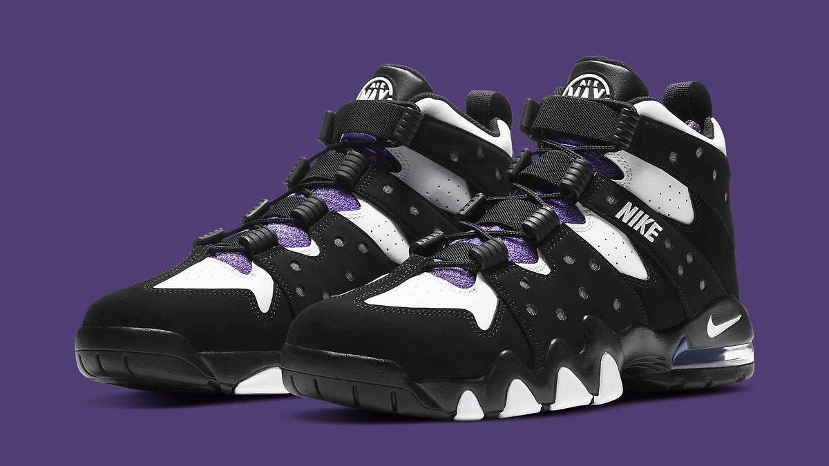 Charles Barkley's classic Nike Air Max CB 94 is set to return soon in its original 'Varsity Purple' colorway. Click here to learn more.