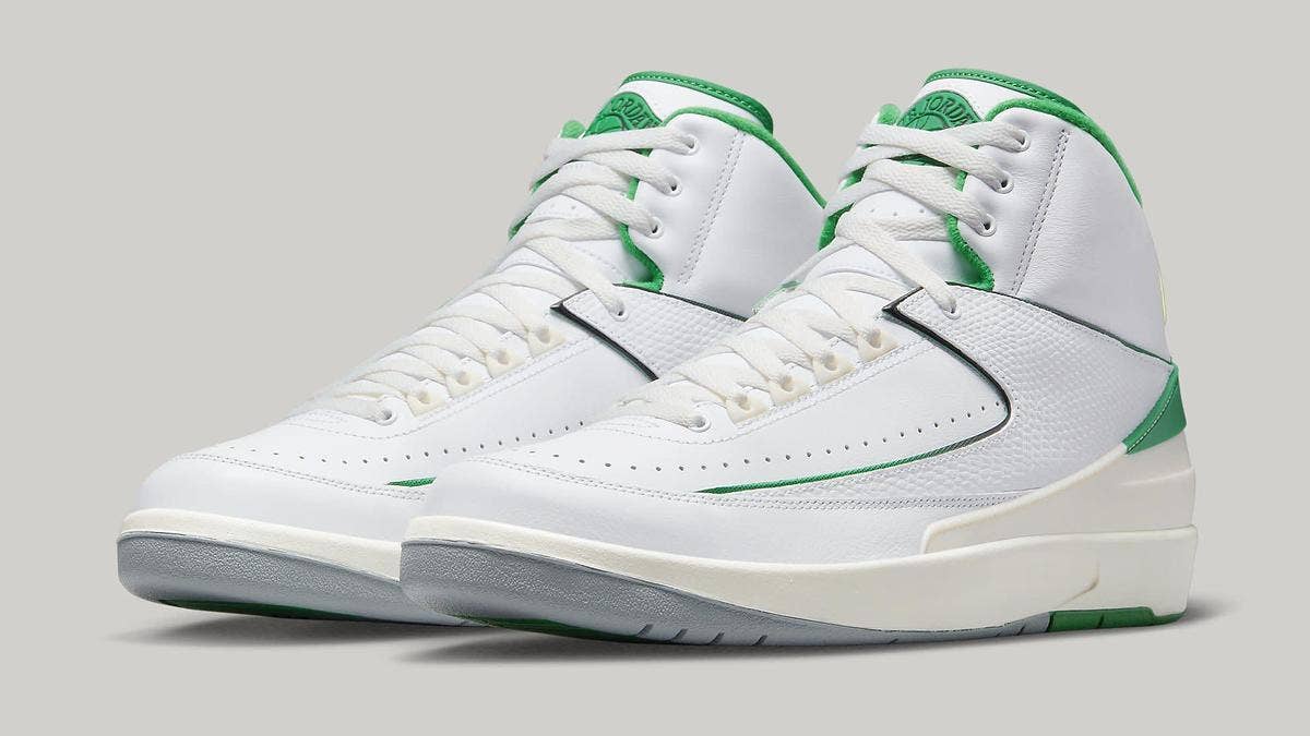 Early info has surfaced of the rumored 'Lucky Green' Air Jordan 2 that's scheduled to drop in February 2023. Click here for the early details.