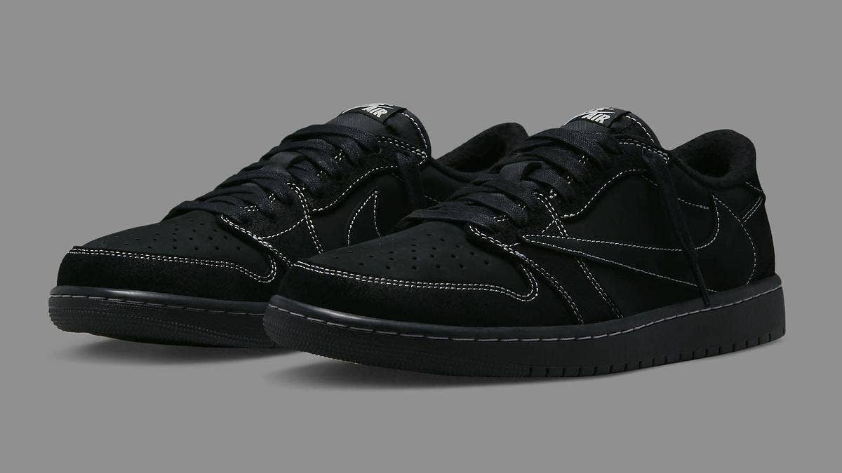 It appears that Jordan Brand and Travis Scott are dropping a new 'Black/Phantom' colorway of their collaborative Air Jordan 1 Low in December 2022.