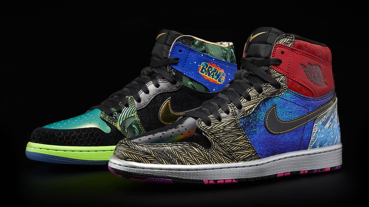 The 'What The' Air Jordan 1 Doernbecher Freestyle pays homage to the Doernbecher Jordan designs of the past. Click for a closer look at the shoe.