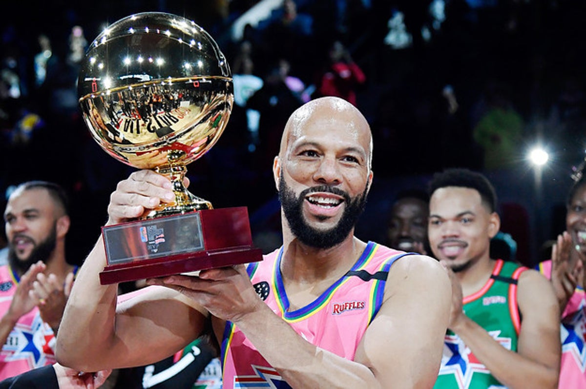 Team Wilbon's Bad Bunny warms up before an NBA Celebrity All-Star