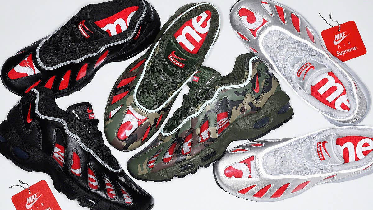 Supreme confirms that its Nike Air Max 96 collection is dropping in May 2021. Click here for a detailed look and additional info about the release.
