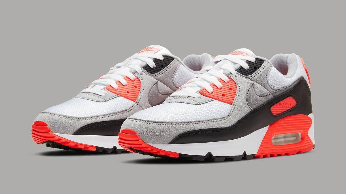 The classic 'Infrared' Nike Air Max 90 is returning in original form. Find out release date details and more for the Radiant Red colorway here. 