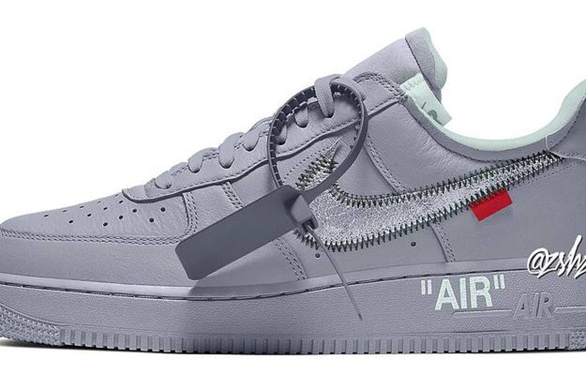 Off-White x Nike Air Force 1 Mid (White/ Clear White/ Grey/ Purple