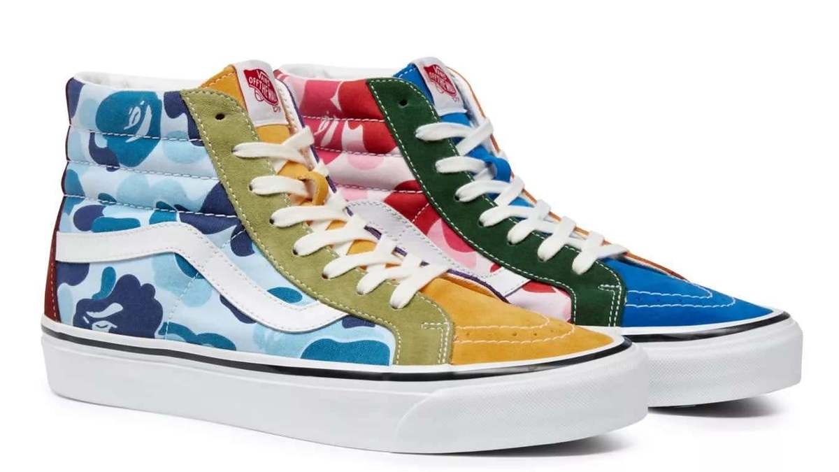 After releasing their first collaboration together in Fall '21, Bape and Vans are working together again on Sk8-Hi and Old Skool sneakers. Find out more here.