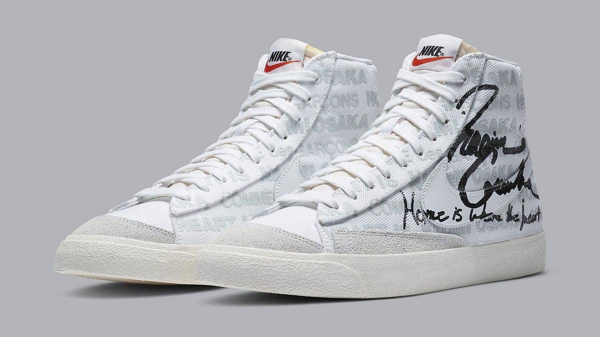 Tennis champion Naomi Osaka is collaborating with Japanese streetwear brand Comme des Garcons on Nike Blazer Mid. Click here for release date details.