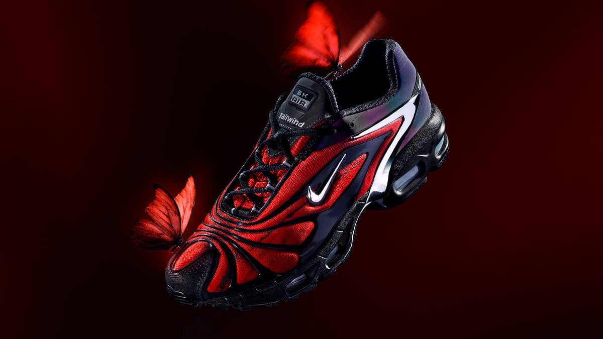 English music artist Skepta's Nike Air Max Tailwind V collaboration is releasing in June 2021. Click here for additional details about the shoe.