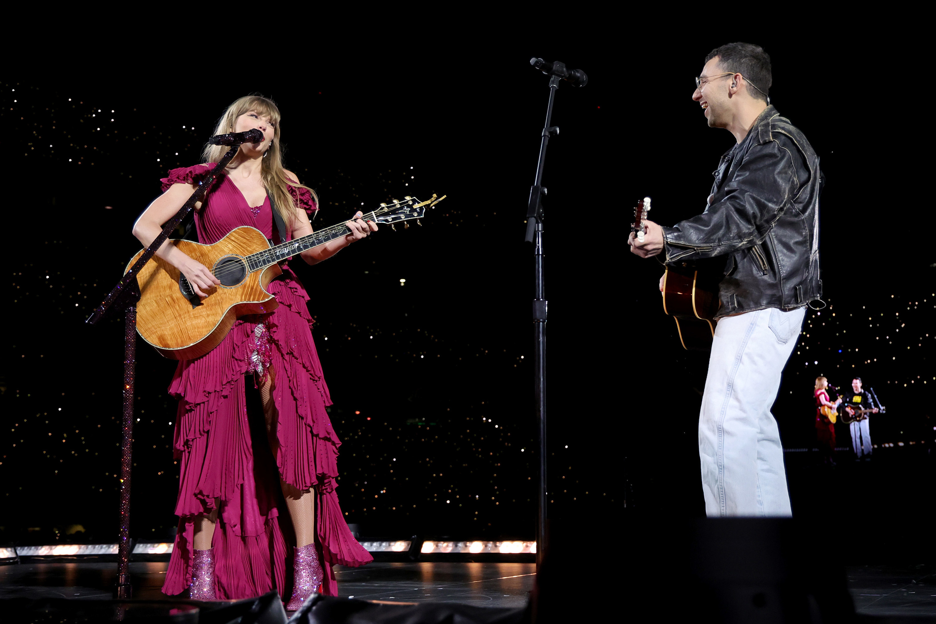 Taylor and Jack Antonoff perform onstage together