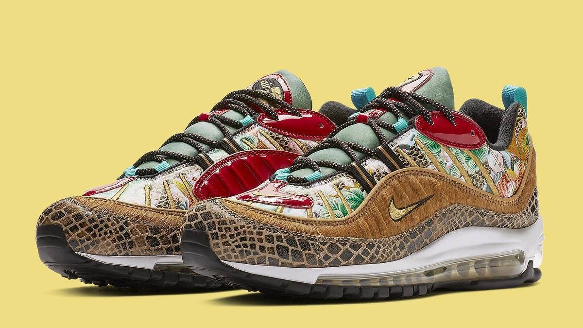 New images have surfaced of the Nike Air Max 98 'Chinese New Year.' The annual colorway comes to us in a multicolored look with a variety of materials.
