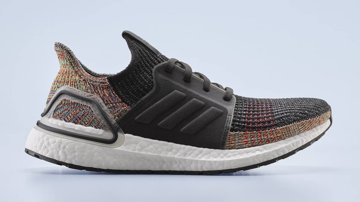 Adidas has revealed the limited edition 'Dark Pixel' UltraBoost 19. This colorway is inspired sports a black upper with multi-colored hits on the toe and heel.